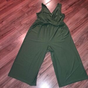 Candies Woman Wide Leg Romper 1X Olive Green